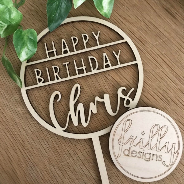 Kuchenstecker mit Name | Cake topper geburtstag Happy Birthday Name Kuchentopper Geburtstagsdeko Geburtstagskind | frilly designs