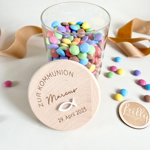 Geschenk Kommunion, Konfirmation Geldgeschenk Junge, Geschenkidee Erstkommunion Mädchen, personalisiertes Vorratsglas Firmung| frillydesigns