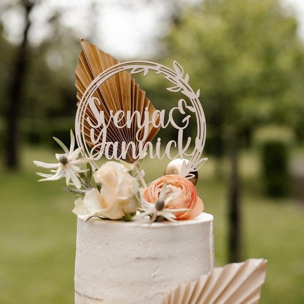 Cake Topper Hochzeit | Personalisierte Cake Topper mit Name | Tortenaufsatz | Tortendeko Hochzeit | Hochzeitsdeko | frilly designs