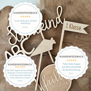 Cake Topper Einschulung 2023 Kuchendeko Set ABC Schultüte erste Klasse Name Kuchen Topper Schulkind Personalisiert mit name | frilly designs image 3