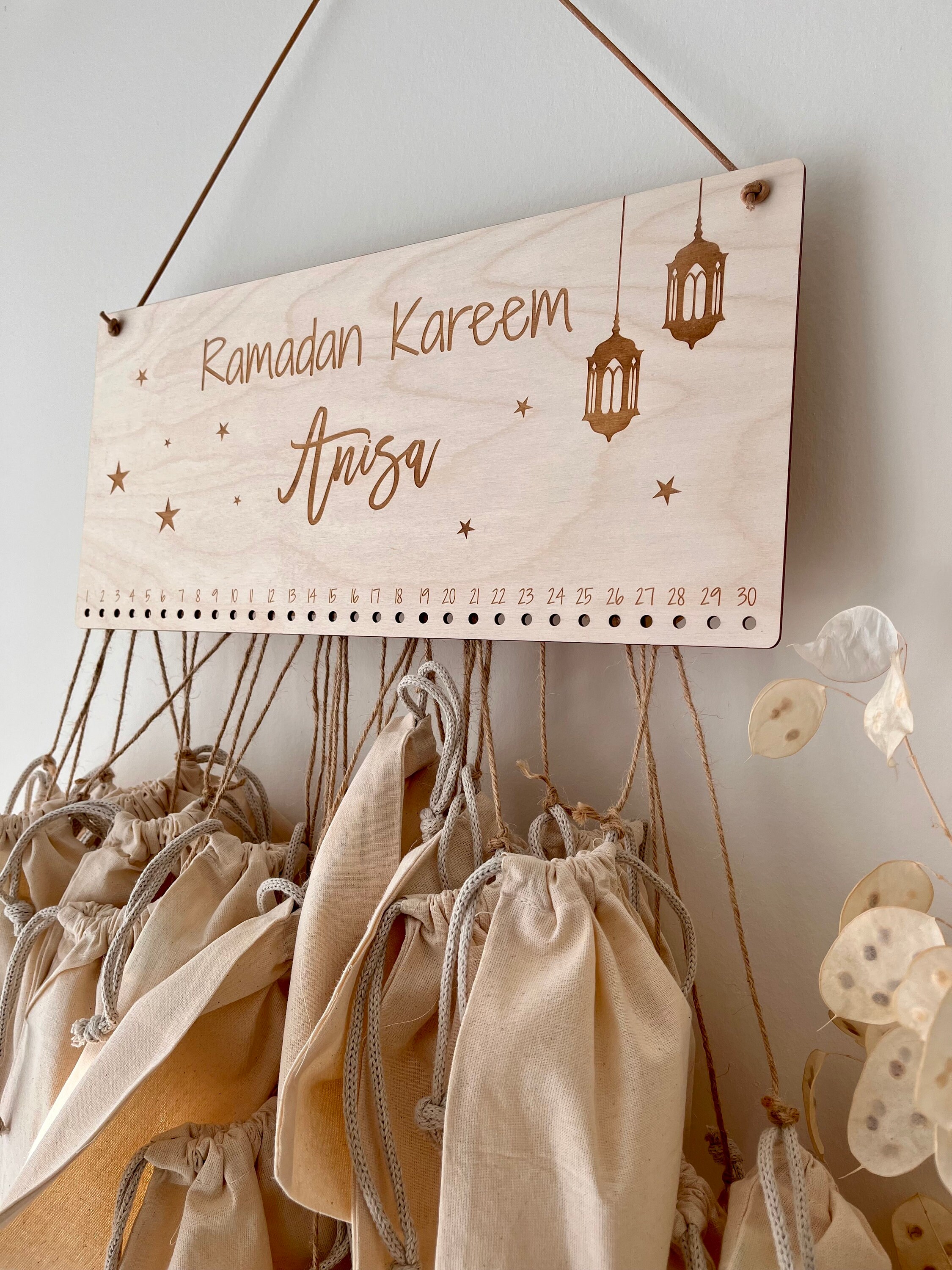 HAUSPROFI Ramadan Kalender Zum Befüllen – 30 Kraftpapiertüten Mit Stickern & Klammern Für Countdown