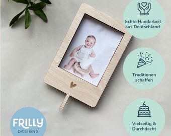 Photo Cake Topper Holder | Birthday Cake Topper | Photo Holder | Birthday Plate | Photo Holder | frilly designs