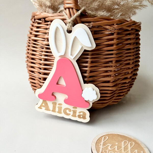 Buchstabe Anhänger | Osterkörbchen mit Anhänger | Osterhase Ohren | Ostertasche Geschenkidee | Osternest | frilly designs