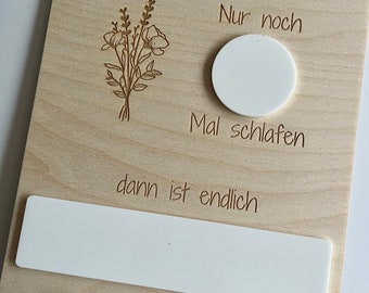 Countdown Tafel mit Name - Nur nochmal Schlafen für Kinder & Erwachsene Geschenk zur Geburtstag | frilly designs