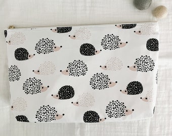 Organic Wet Bag|Toiletry Bag|Diaper Clutch|Baby Shower Gift|Hedgehogs