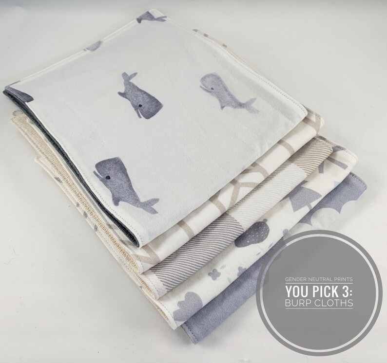 Burp Cloths SetGender Neutral PrintsBaby shower giftbaby Etsy