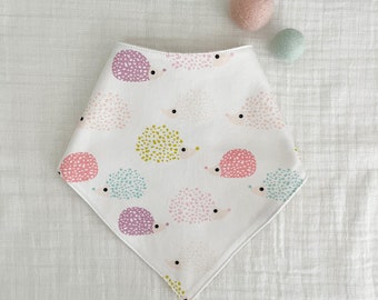 Organic Drool Bandana Bib|Baby Gift|Spit Up Bib|Absorbent Bib|Rainbow Hedgehogs