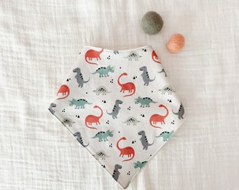 Organic Drool Bandana Bib|Baby Gift|Spit Up Bib|Absorbent Bib|Dinosaurs Print