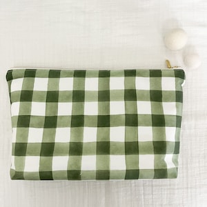 Organic Wet Bag|Toiletry Bag|Diaper Clutch|Baby Shower Gift|Green Check