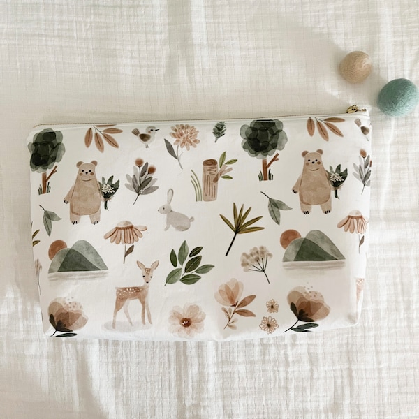 Organic Wet Bag|Toiletry Bag|Diaper Clutch|Baby Shower Gift|Woodland Springs