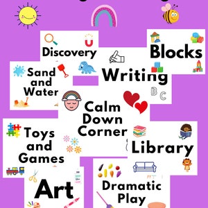 Learning Center Signs, classroom, preschool, discovery centers, prek, daycare, teacher, class organization, back to school