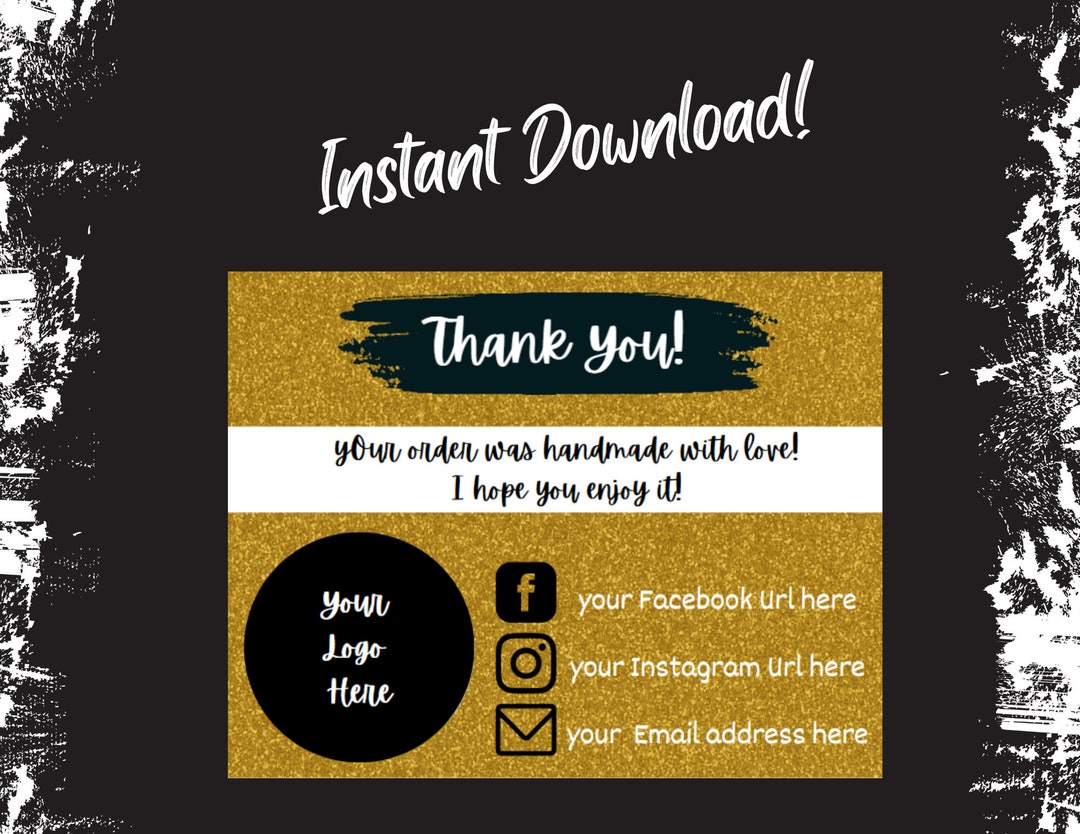 Thank You Card canva Template Etsy