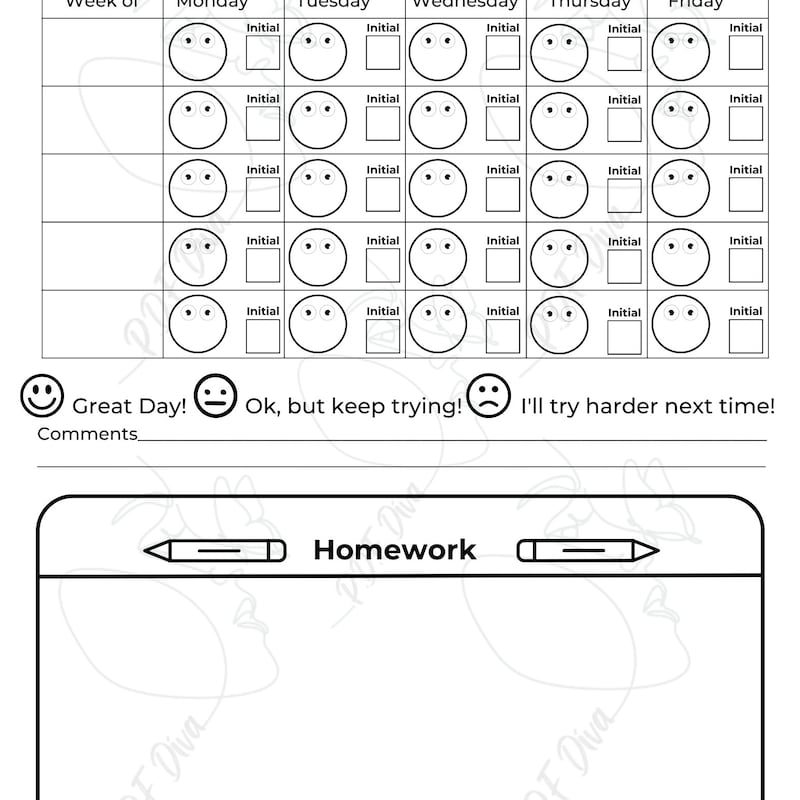 Preschool Chart - Etsy