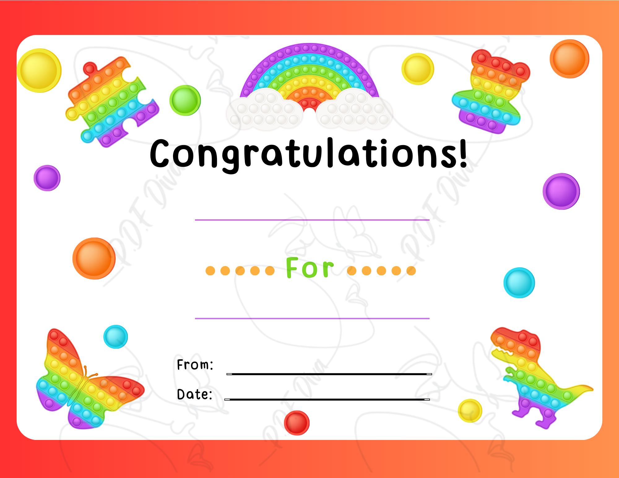 Certificates, Preschool Awards, Awards, Pop-it, Colorful Certificate ...