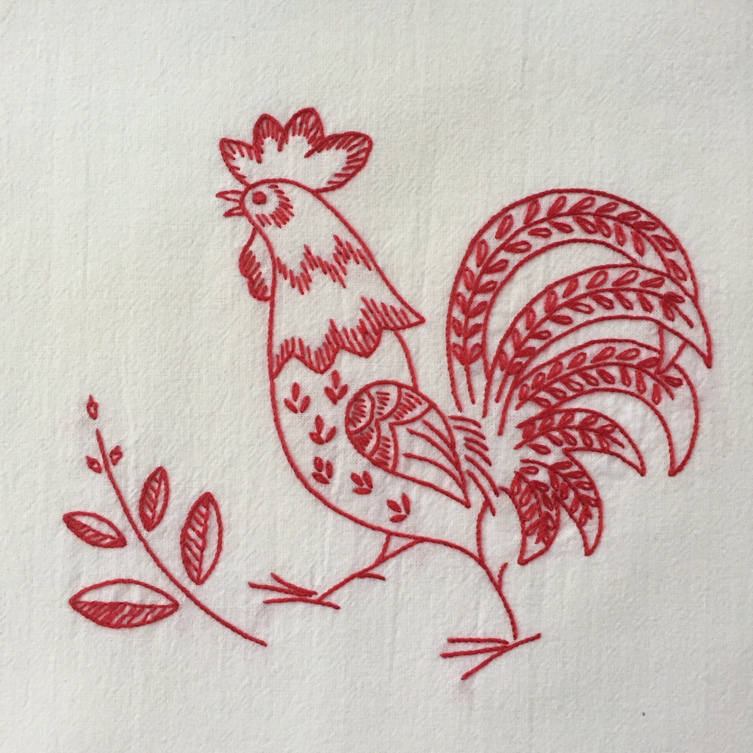 Hand Embroidered, Flour Sack Dish Tea, Stitched Towel, Polishing Cloth ...