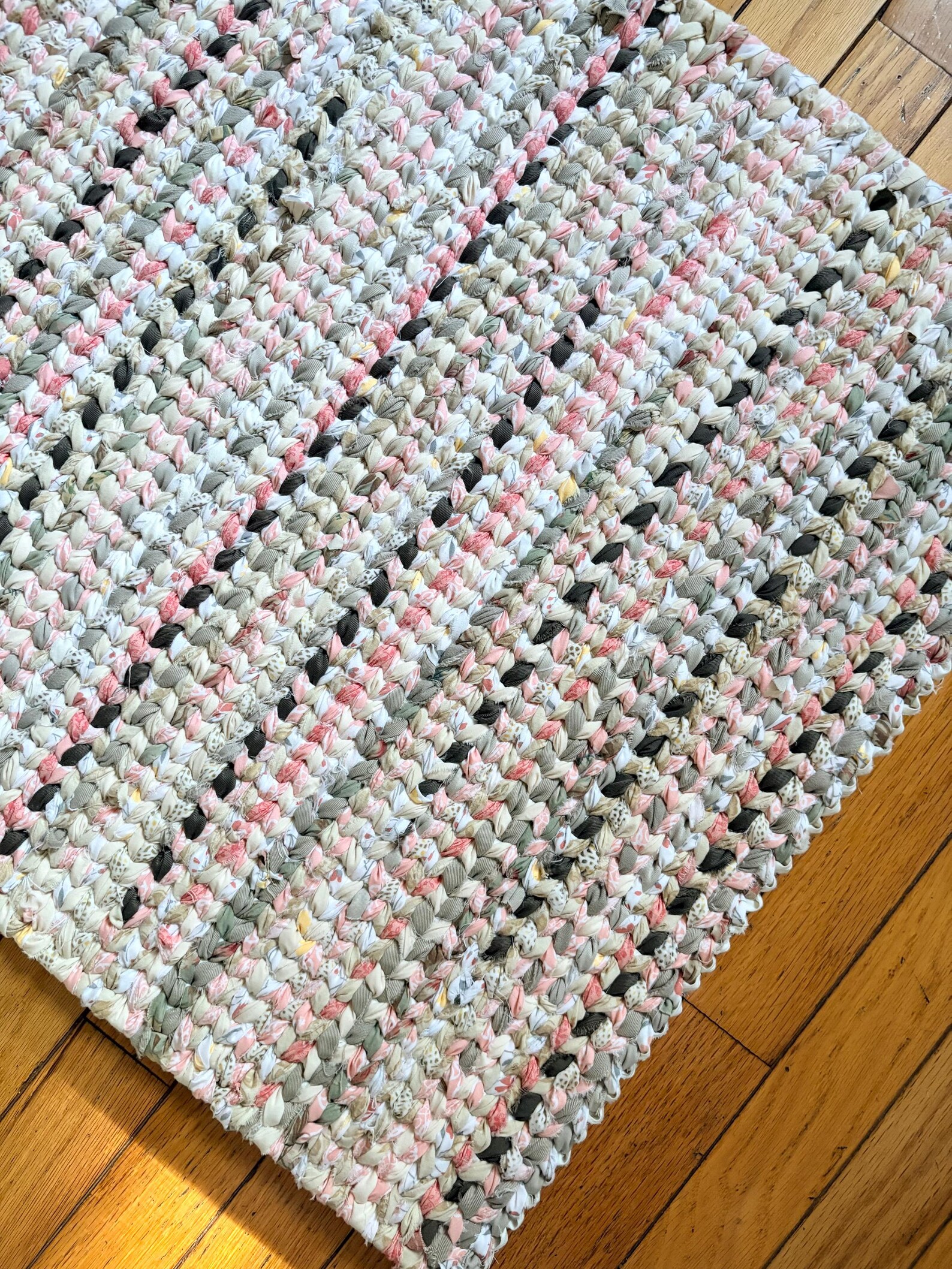 Twining Rag Rug Hand Twined Rag Rug, Braided Fabric, Cotton Polyester, 23x35 - Etsy
