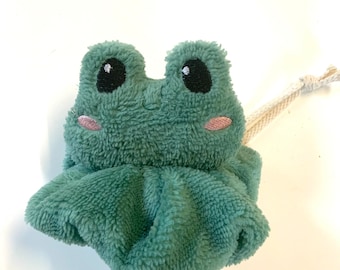 Fleur de douche grenouille taille enfant ou adulte mignon Micro éponge bambou