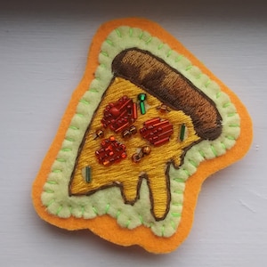 Embroidered Pizza Patch