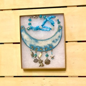 Iemanjá Necklace Half Moon Symbols //IEMONJA Necklace HANDMADE