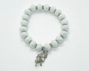 Adjustable silicone wire Orixás bracelet with trinkets// Orisha's bracelets, with a charm, silicone elastic stretch cord