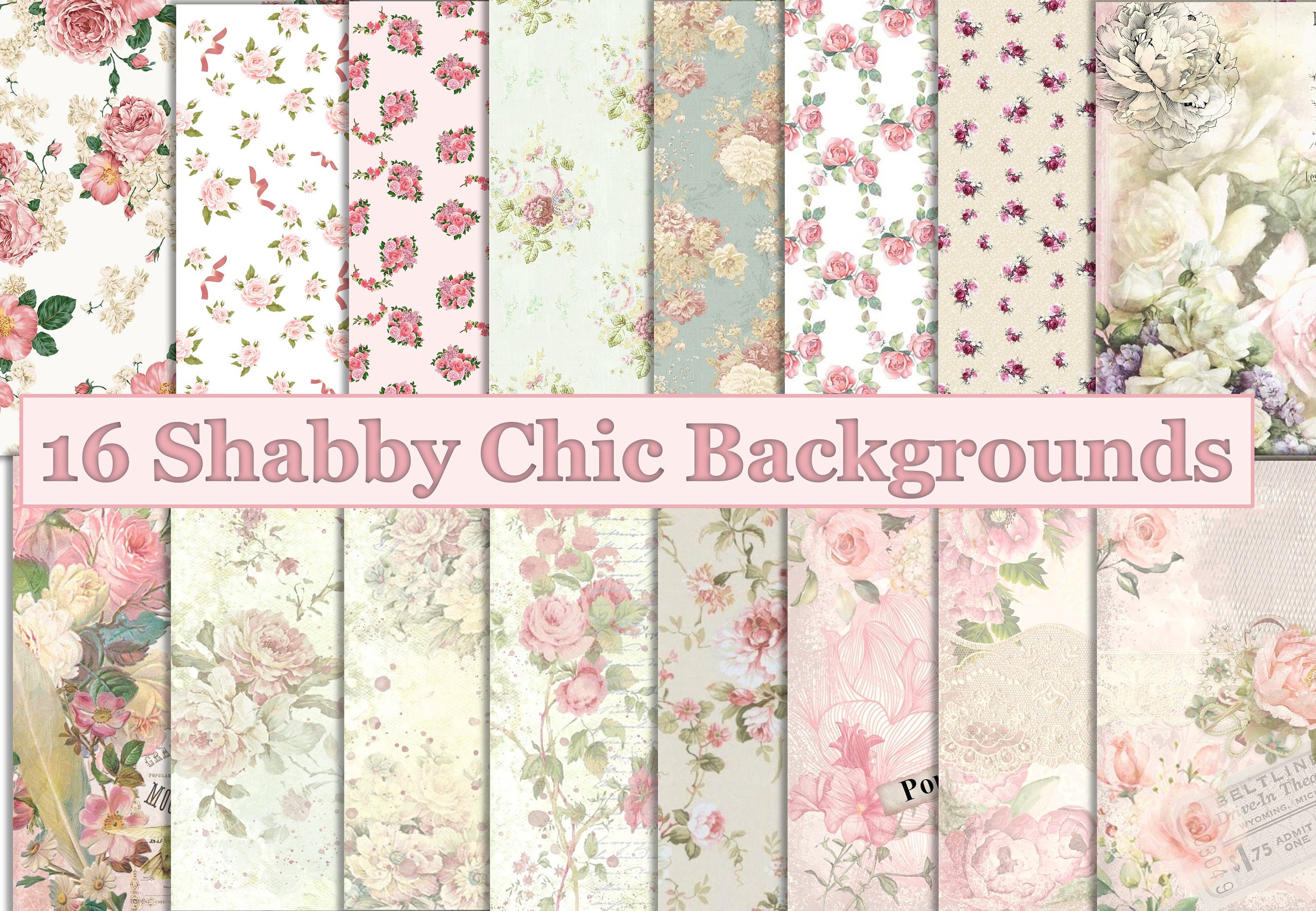 Economisch atleet sjaal Printable Vintage Shabby Chic Backgrounds Digital Paper A4 - Etsy Singapore