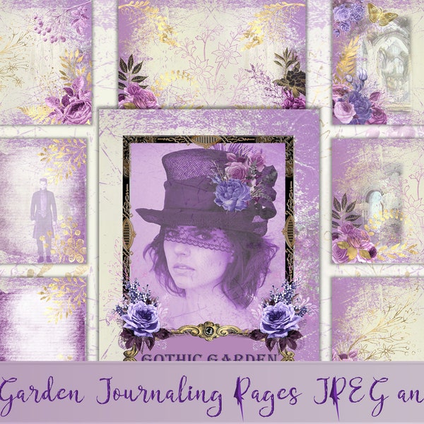 Gothic Garden Journaling or scrapbooking pages. JPEG and PDF