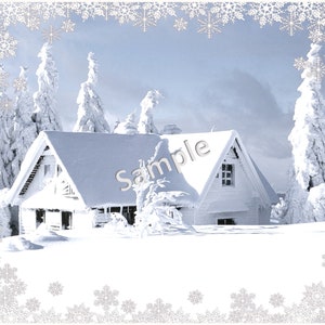 Printable Winter Snow Scene Backgrounds, Journal Pages, Digital Paper ...