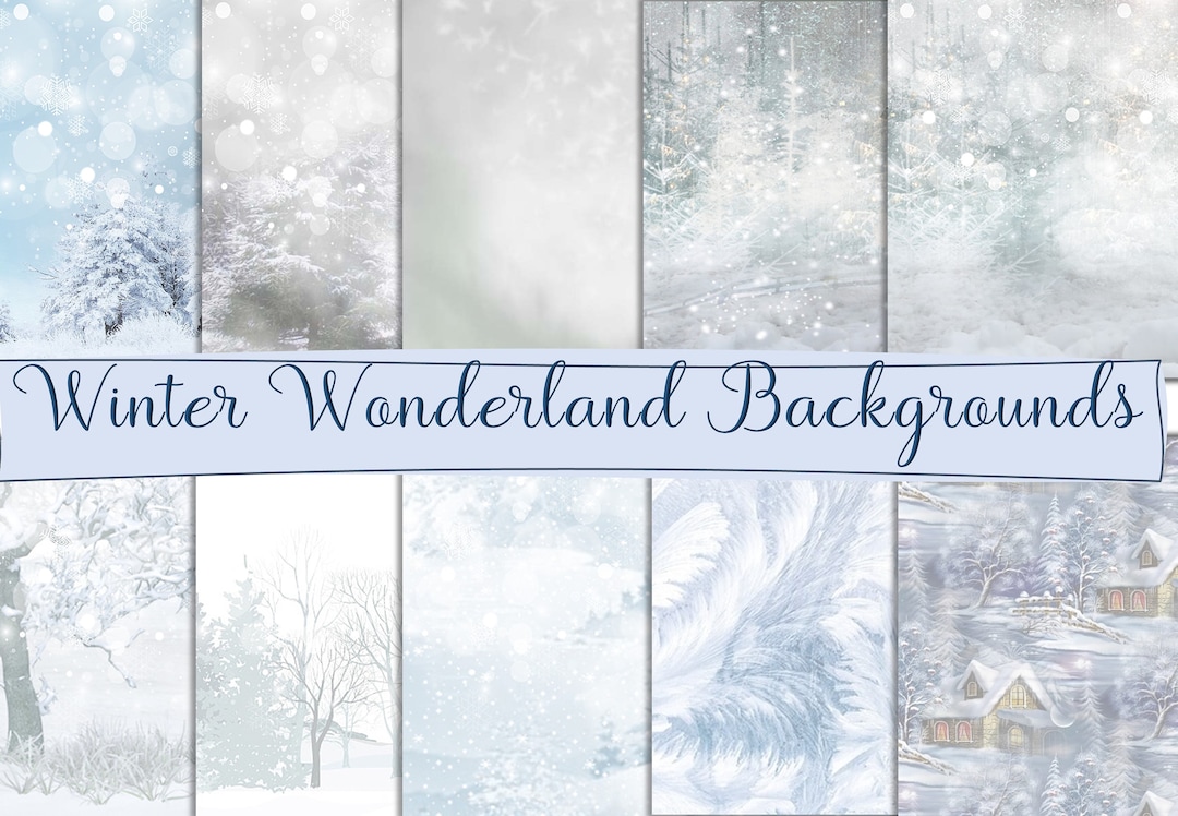 Printable Winter Wonderland Digital Paper. A4 8.5 X 11 Backgrounds ...