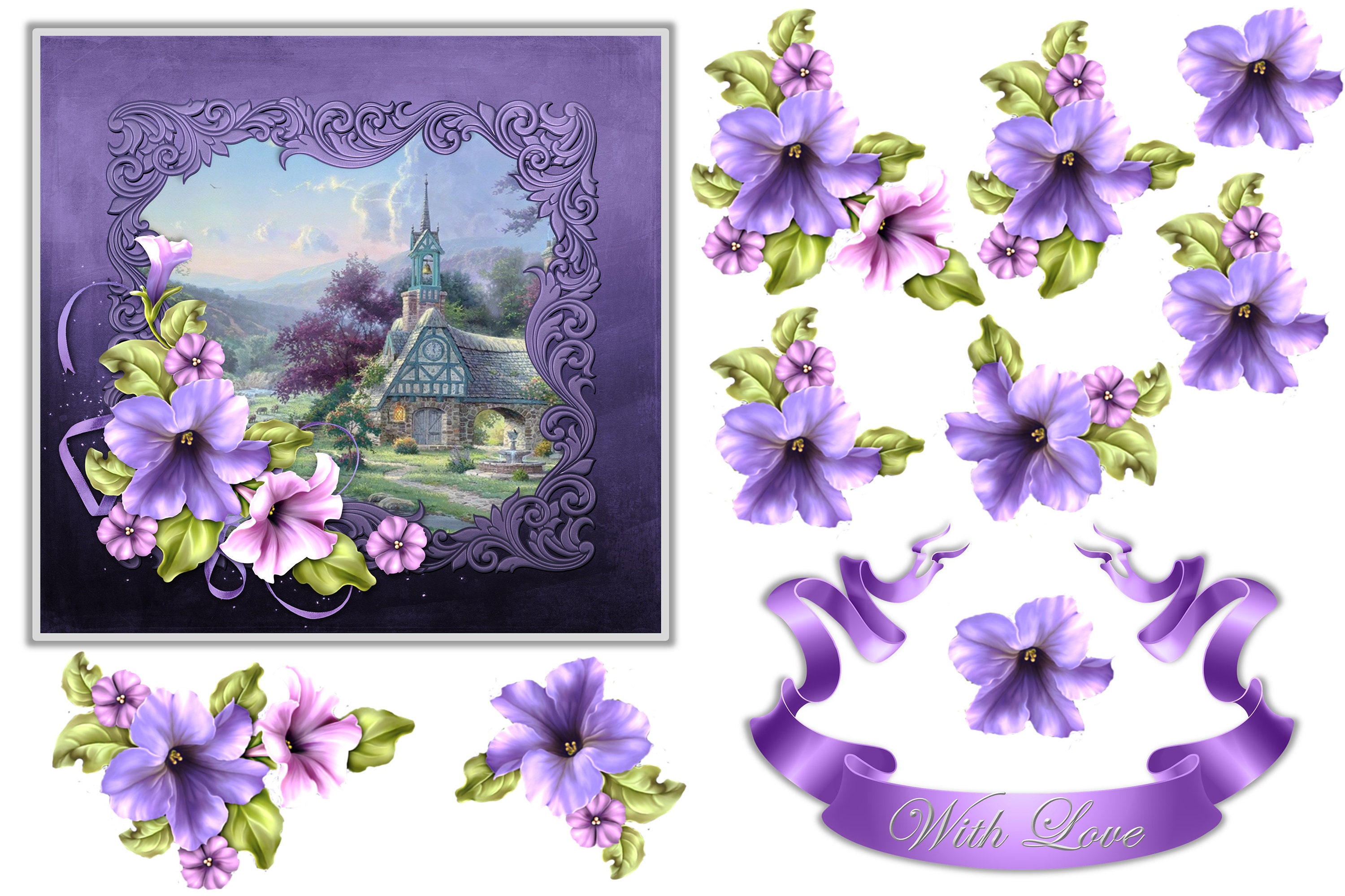 Card Making Decoupage Kit. Printable JPEG and Free Clipart | Etsy UK