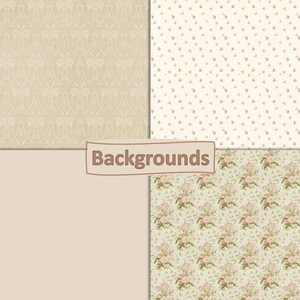 Printable Journal or Scrapbook Ephemera Kit. 65 Pieces. Shabby Chic ...