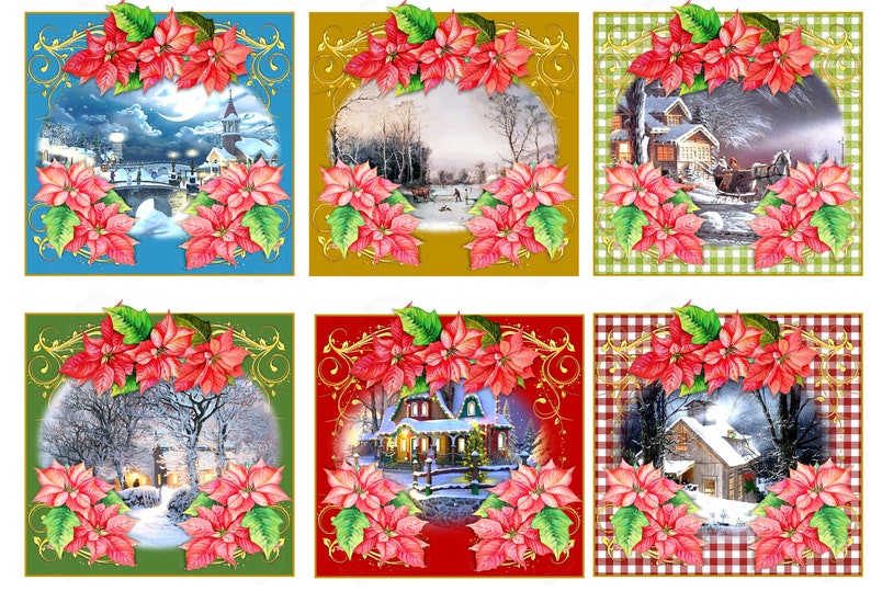 18 Printable Christmas ATC Cards and Tags Journal Ephemera - Etsy UK