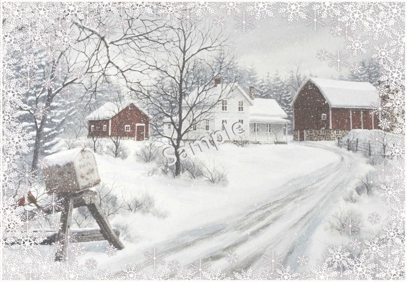 Printable Winter Snow Scene Backgrounds Journal Pages - Etsy