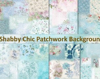 6 Shabby Chic Vintage Printable Journaling Backgrounds PDF 8.5 inches x 11 inches Commercial Use