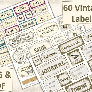 Printable Vintage Labels Ephemera for Journals Scrapbooks and - Etsy