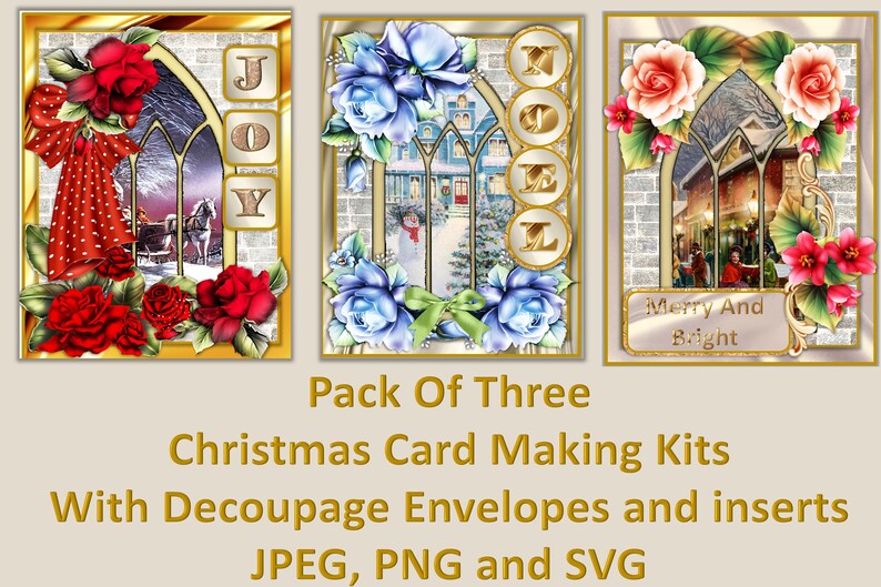Commercial Use Printable Sheets Jpeg Plus All Clipart Png And Svg Pack Of 3 Christmas Card Making Kit Papercraft Paper Party Kids Safarni Org