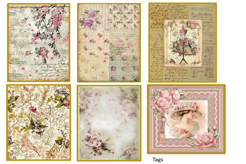 Download Printable Shabby Chic and grunge Journal kit with free | Etsy