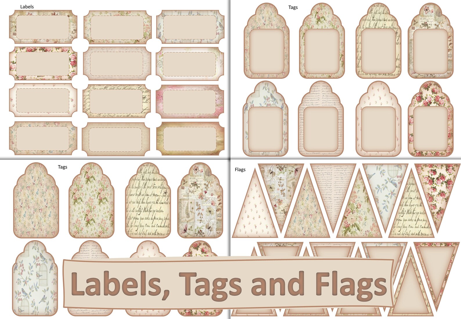 Printable Journal or Scrapbook Ephemera Kit. 65 Pieces. Shabby - Etsy UK