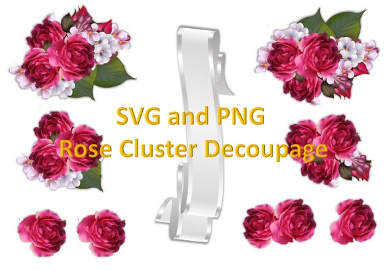 Roses Decoupage Svg And Png Designer Resources Cutting Files Etsy