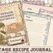Printable Vintage Cookery Recipe Journal Kit with Free Ephemera. JPEG PDF. Commercial use 