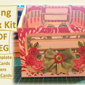 Printable Journal Ephemera Filing Box. Recipe card box, seeds box. Great Christmas Gift. Printable PDF and JPEG.