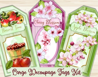 Printable Decoupage Ephemera Tags For Journaling with all clipart. Commercial use JPEG