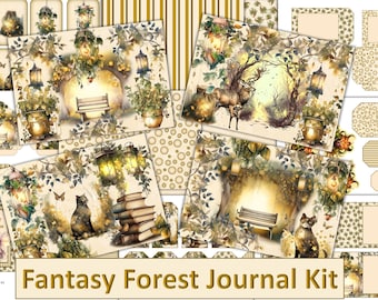 Printable Enchanted Forest Journal Kit Craft Kit JPEGS and PDF