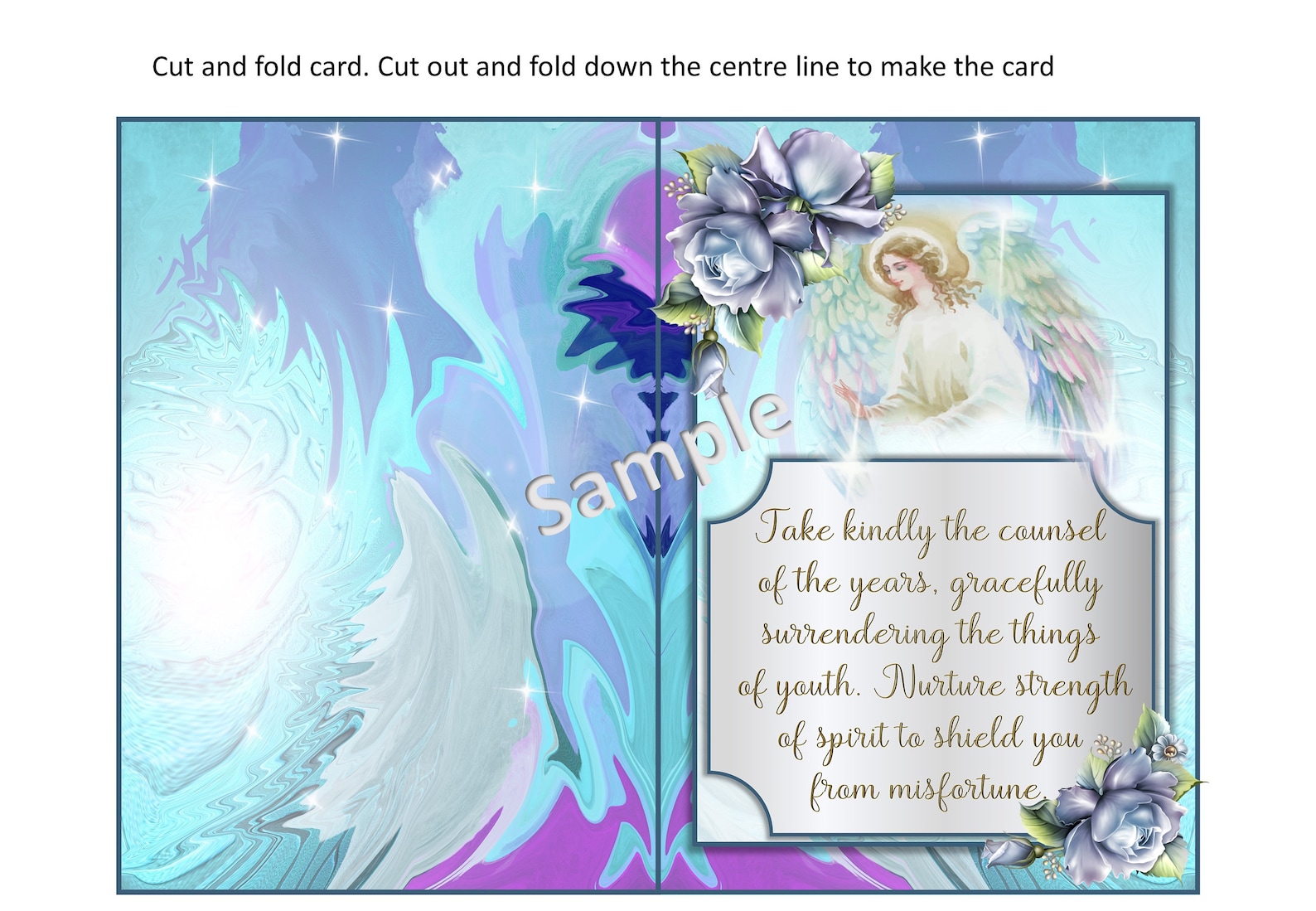 Printable Spiritual Greeting Cards With Envelopes. Cut and - Etsy UK