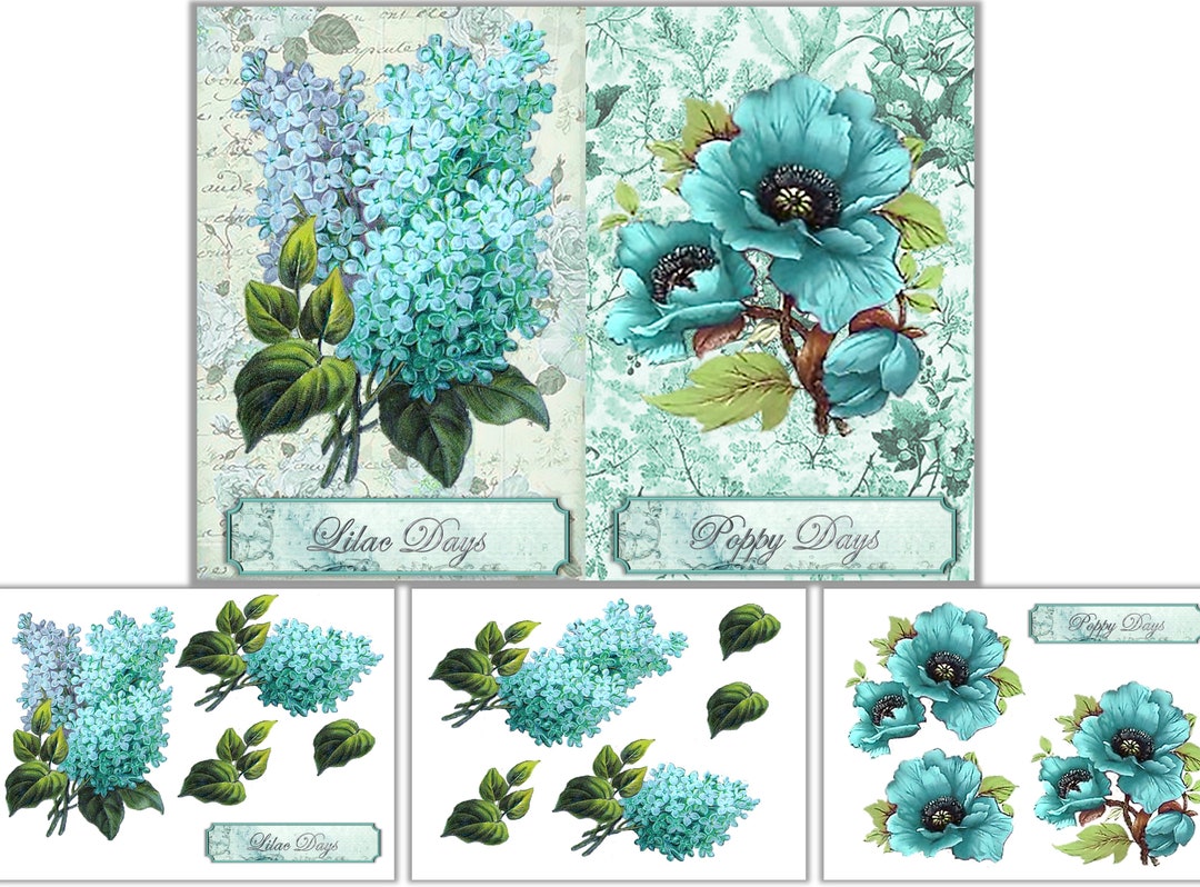 Printable Journaling Sheets With Decoupage Sheets and Pngs A4 Size