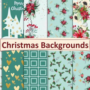 Printable Christmas Backgrounds With FREE Ephemera. JPEG PDF - Etsy Canada