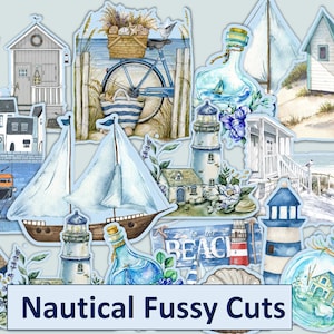 Printable Nautical Fussy Cuts, die cuts for journals, scrapbooks, card making. JPEG, PDF and PNG