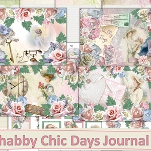 Printable Journal Kit Shabby Chic Days, with Free Ephemera. JPEG and PNGs