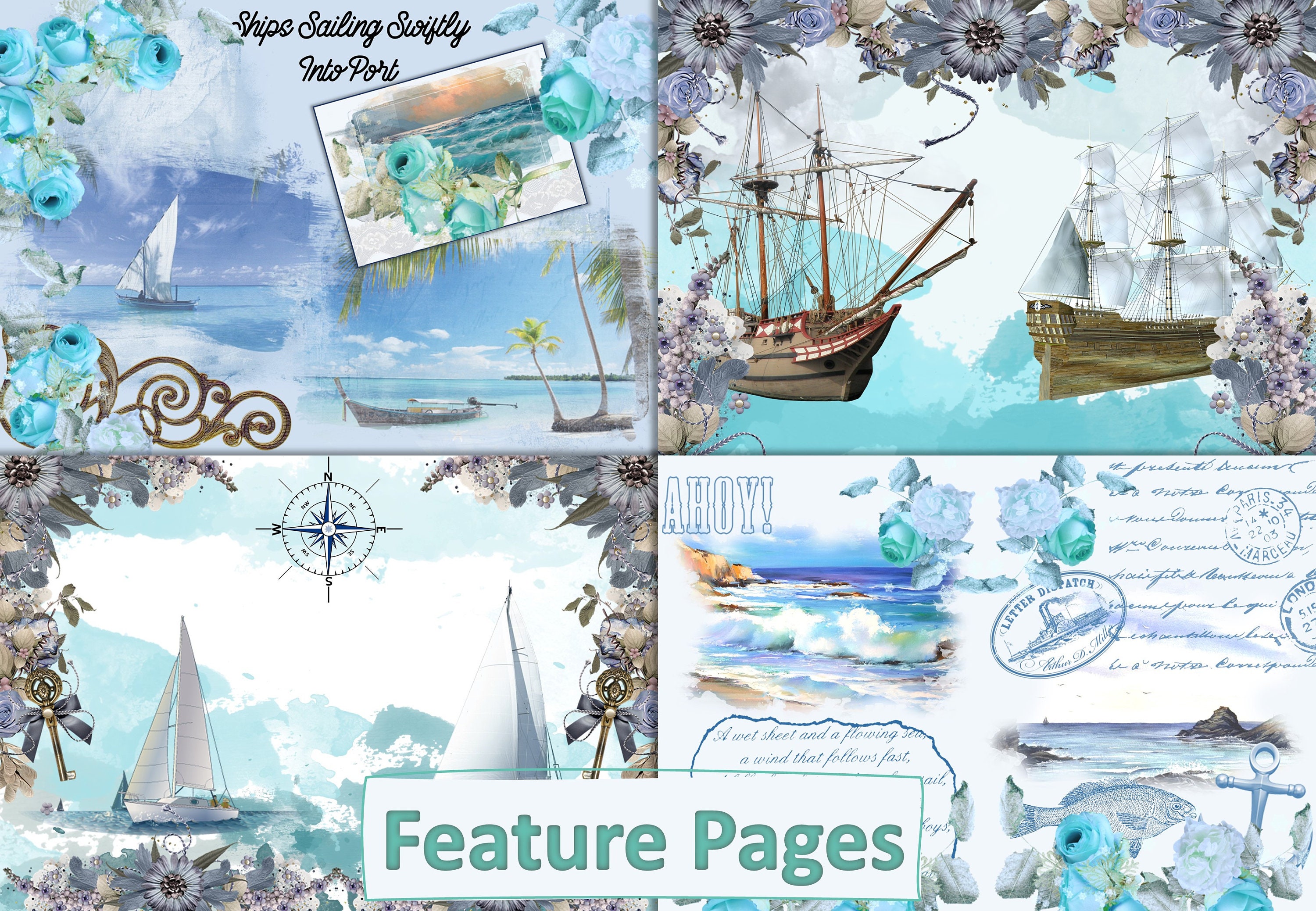 Nautical Journal Kit Sailing Ships. 22 Page Kit with free | Etsy