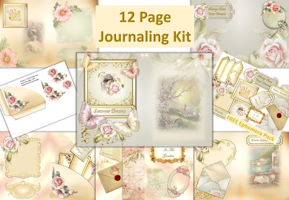 Vintage Journaling Backgrounds Pack of 12 with a set of FREE | Etsy