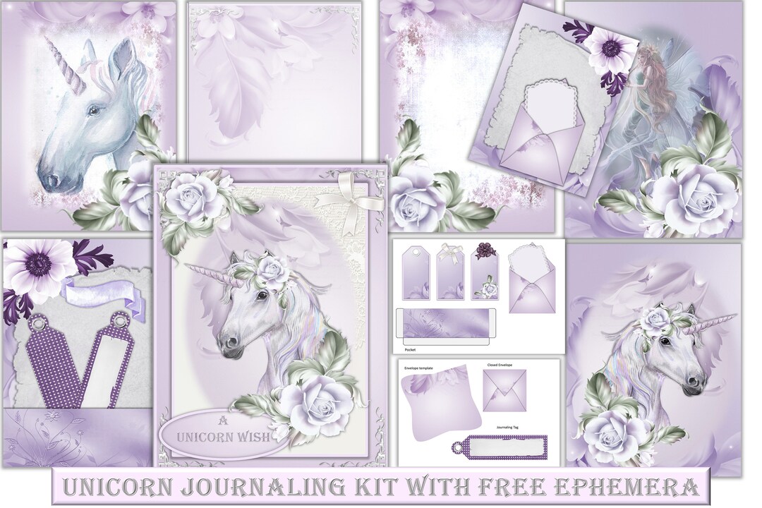 Unicorn Journaling Kit Printable 12 Pages With Free Ephemera ...